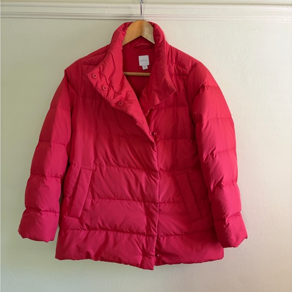 J. Jill Jackets & Blazers - J. Jill Cherry Red Puffer Jacket